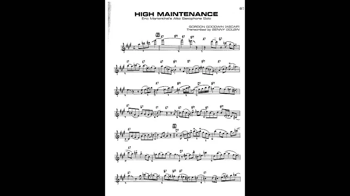 High Maintenance (Gordon Goodwin) - Eric Marienthal Solo Transcription