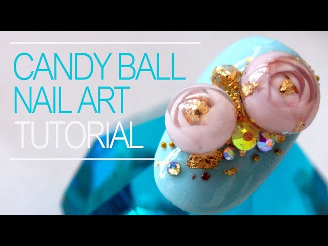 Candy Ball Winter Design 2018 | Gel Nail Bubble Rose Tutorial Step by Step