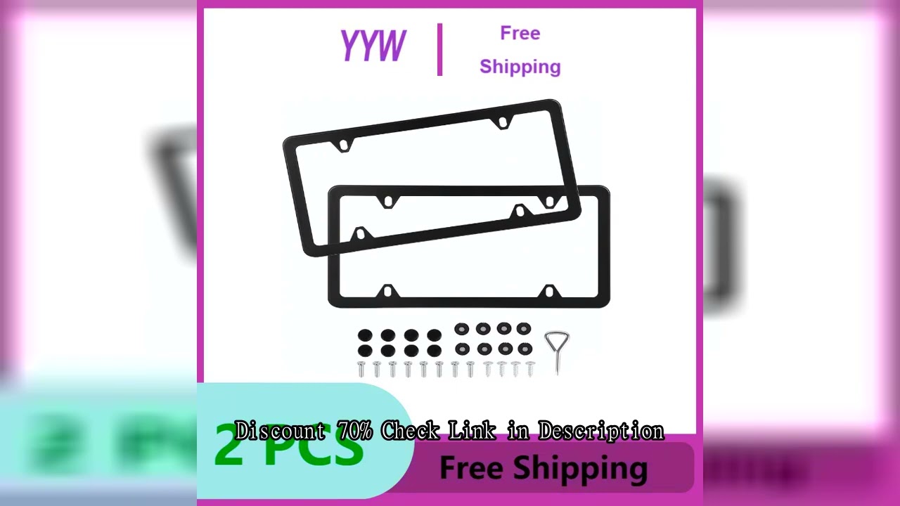 2Pcs Stainless Steel Car License Plate Frame Cover Fits For USA Vehicles Rust-proof License Plate Ho