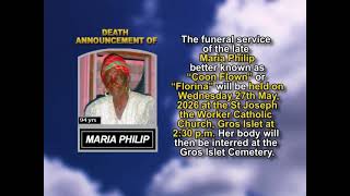 Maria Philip ~ Short Obituary