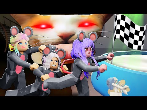 Видео: УБЕГИ ОТ КИСИКА В ЛАБИРИНТЕ, НО У НАС ГОНКА! Roblox ESCAPE BLEH CAT!