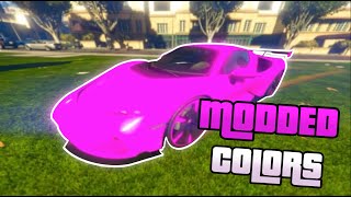 TOP 5 *RARE* MODDED CREW COLORS IN GTA V ONLINE! - (BRIGHT, GLOWING COLORS)