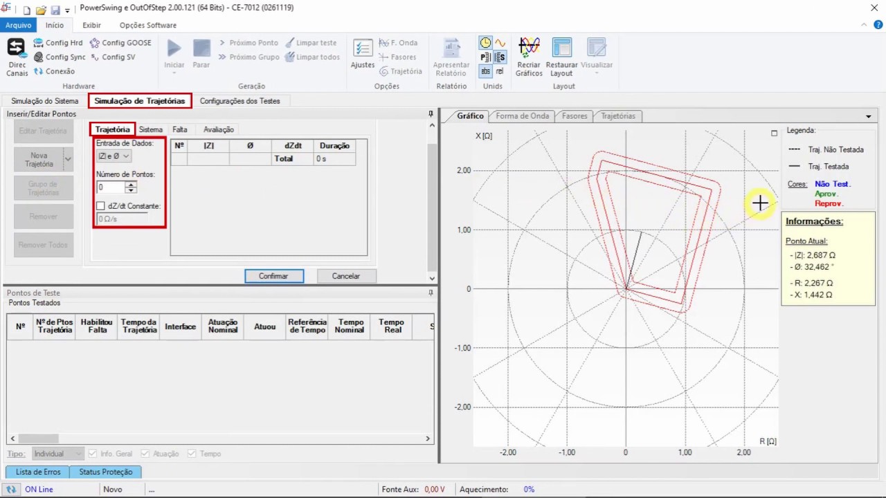 Teste Relé - Funções Power Swing Block e Out of Step 68/78 no Software PSB OoS!