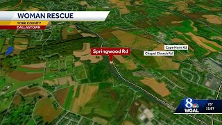 Woman falls down enbankment into creek in York County
