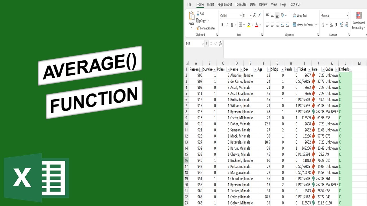How to use the AVERAGE() function in Excel: Episode 06 - YouTube