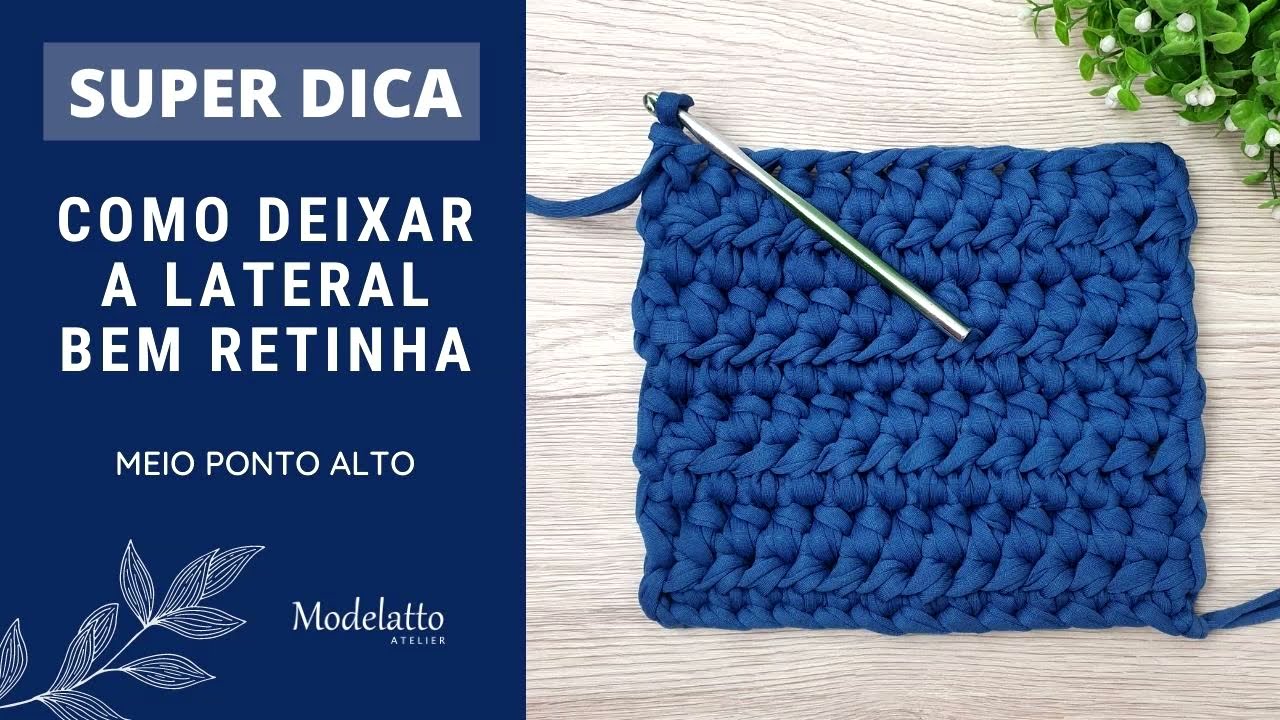 Retângulo Perfeito MEIO PONTO ALTO - Crochê fio de malha para iniciantes. Base quadrada/retangular