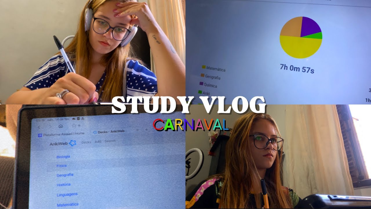 estudando durante o carnaval | study vlog