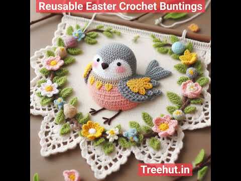 Easter Crochet Ideas, Buntings, Reusable Easter Decorations #crochet #crochetideas #easter #spring