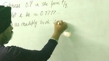 To express 0.7777... in the form p/q. Non-terminating repeating decimal. NCERT Solution. Class 9.