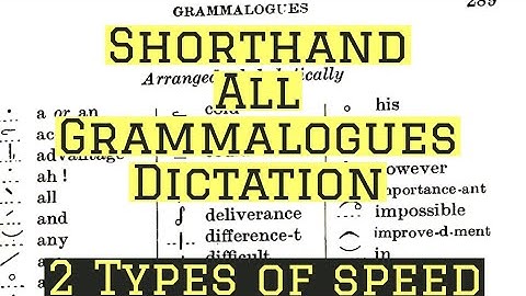 Shorthand Grammalogues Dictation 2 Different Speed Steno Dictation