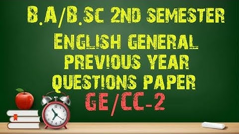 B.A/B.Sc 2nd semester English general previous year #question paper #Calcutta #university #1_2_learn