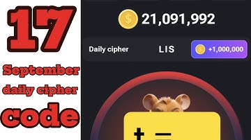 17 September Hamster Kombat Daily Cipher Code #usamaknows #hamsterkombat #dailycipher #ciphercode