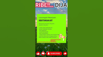 LOWONGAN KERJA TERBARU POSISI ART #lowonganpekerjaan #lowongan #job