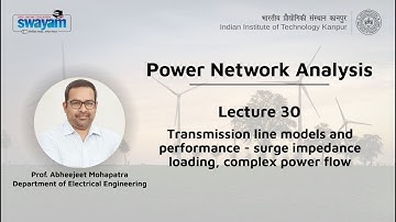 Lecture 30: Transmission line models and performance – surge impedance loading, complex power flow