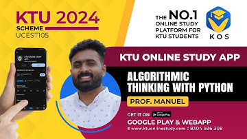 Algorithmic Thinking with Python | Module - 1 | B.Tech. KTU 2024 Scheme | S1 | KTU Online Study App