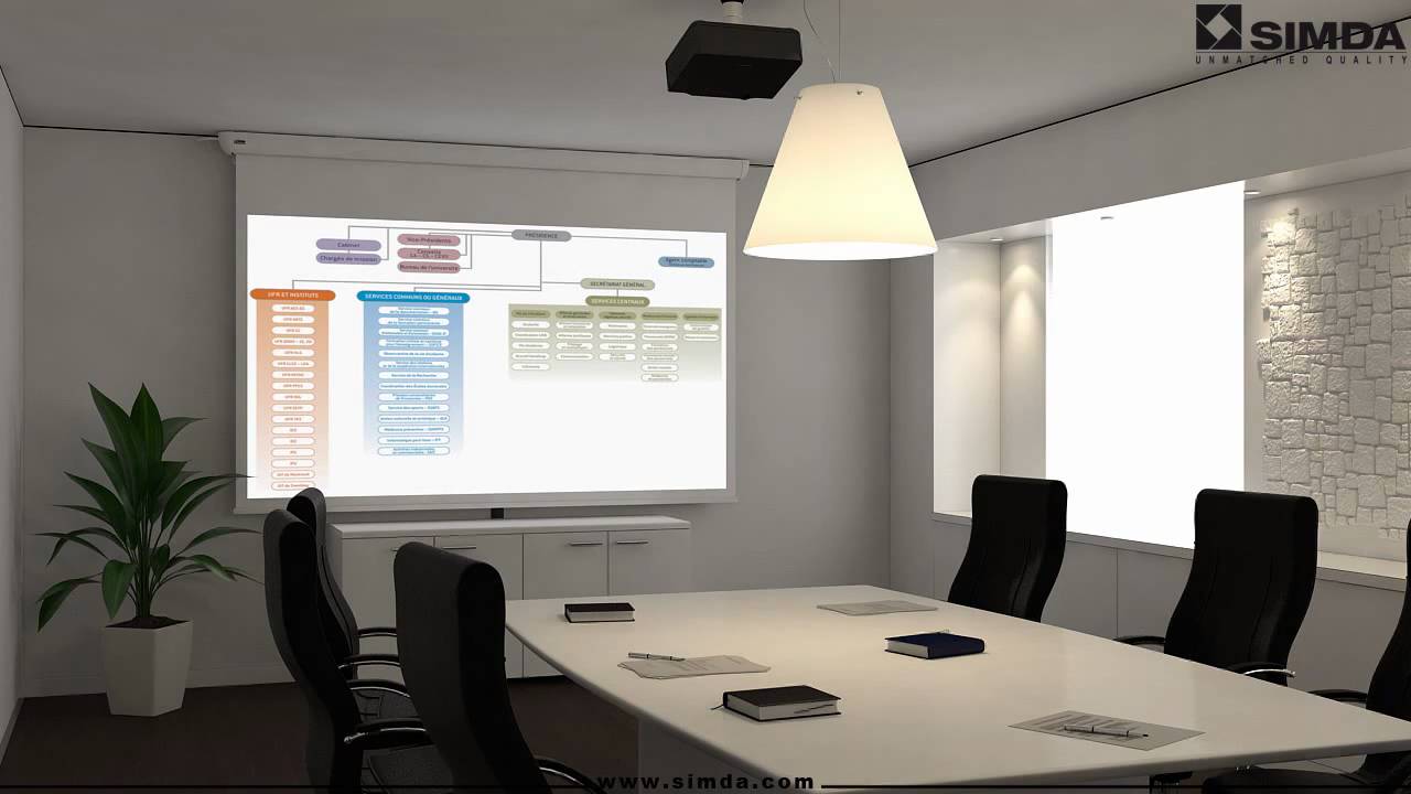 Ecoscreen electrol ecran de projection electrique mur/plafond ...