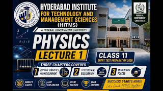 HITMS Entry Test Preparation 2026 | Physics Lecture 1 | Physical Quantities, Vectors & Motion Forces