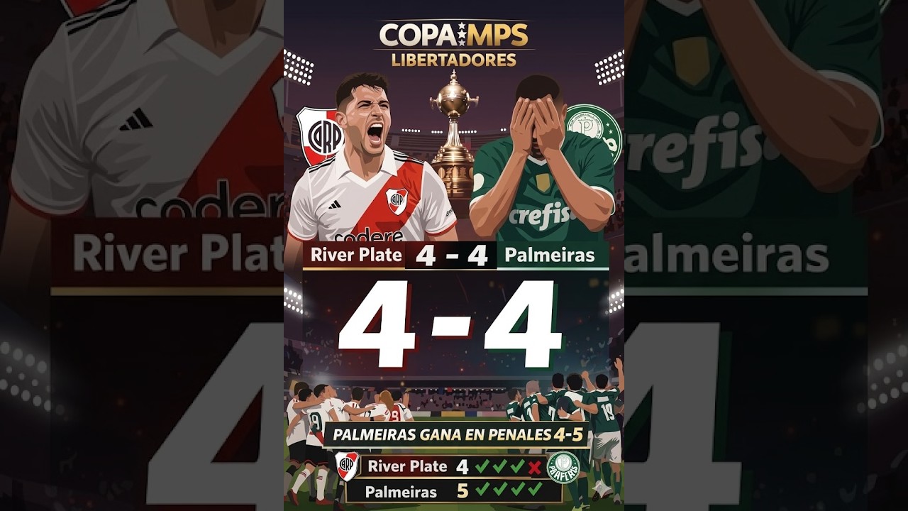 river plate vs palmeiras 4-4 penales (4-5) ganador palmeiras octavos de final