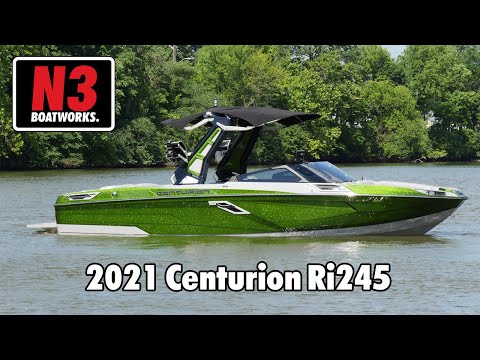 【marine】 2021 Centurion Ri245 - Military Green Metal Flake - On Water