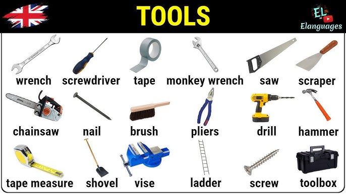 Tool and Instruments Chart  Vocabulary tools, Tools, Hand tools names