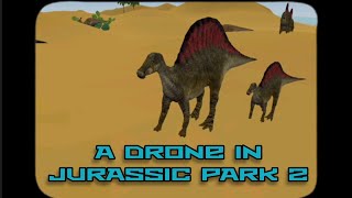 SPINOSAURS. FLYING OVER DINOSAURS. FLYING IN JURASSIC PARK.