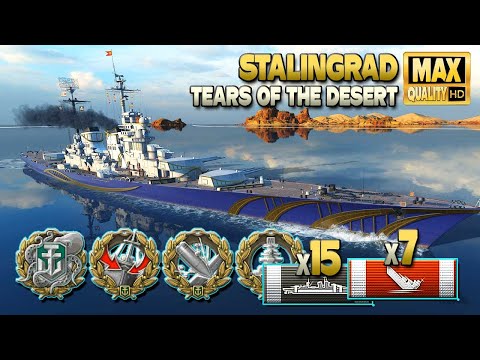 Крейсер Сталинград: лучший игрок на карте Слезы пустыни - World of Warships