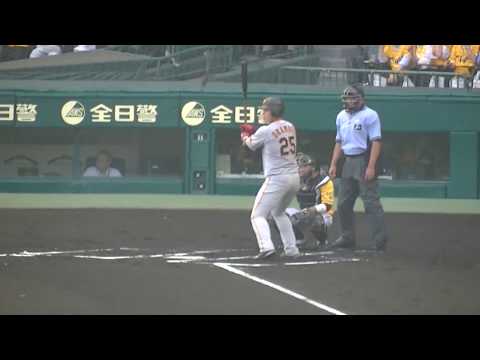 2018　阪神甲子園球場にて岡本の打席