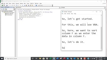 Automatically sort the column in Excel as we enter the data into it
