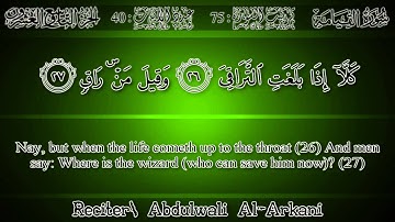 عبد الولي الأركاني - سورة القيامة | Abdulwali Al-Arkani - Surah Al-Qiyamah
