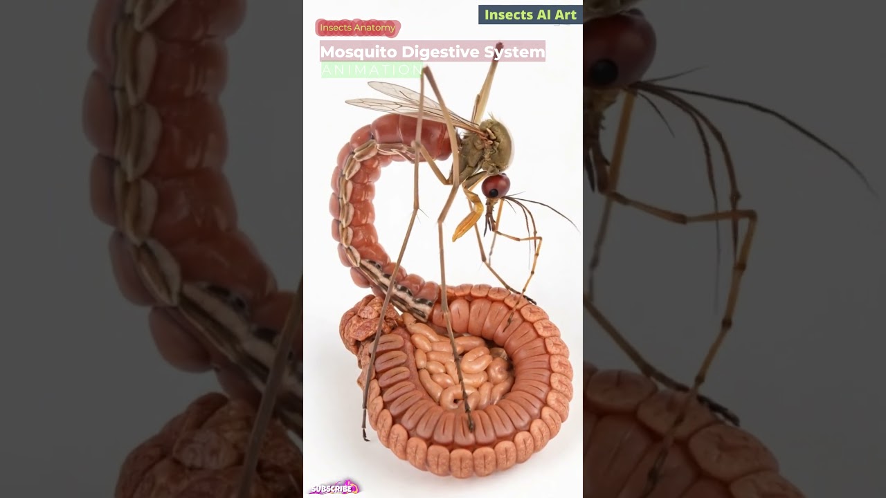 Mosquito Digestive System Animation | Insects Anatomy | Insects AI Art | 06