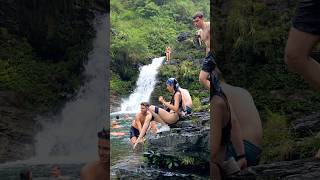 Epic Cliff Diving Gone Wrong? Wild Adventures at Hidden Waterfall #travel #waterfall
