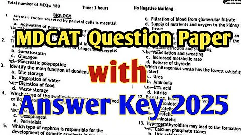 MDCAT Answer key 2025 KMU szabmu uhs duhs MDCAT question paper 2025 MDCAT 2025 answer key 