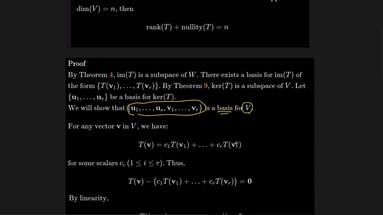 6.6 Rank-Nullity Theorem for Linear Transformations