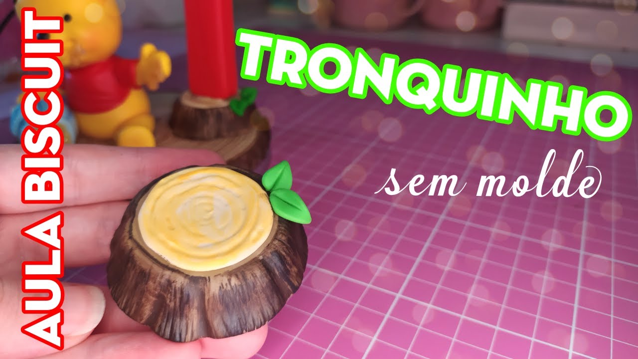 TRONCO de biscuit para VELAS e APLIQUES| Passo a Passo | SEM molde!
