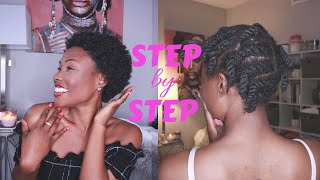 How To Defined Flat Twist-Out On Natural Hair Short 4C Twa