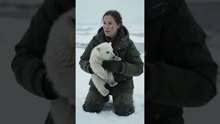 Jungle guardian saves baby polar bear from melting glacier.  #animals #polarbear #guardian