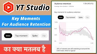 Key Moments For Audience Retention Intro, Top Moment, Spikes, Dip Meaning Yt Studio