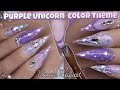 Purple Glitter Nails - HOW TO DO SMILE LINES - encapsulating - Unicorn themed viewer request