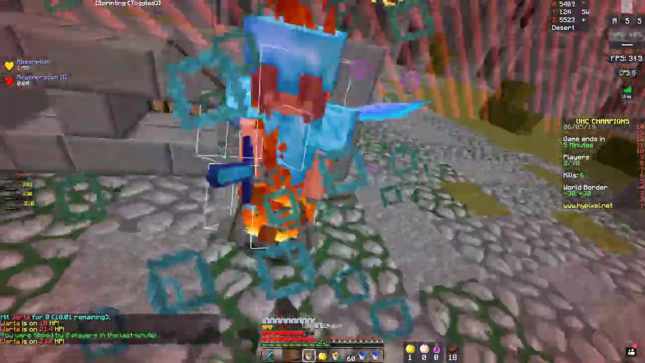 Fighting a Bhop & Fly Hacker | First Hypixel UHC Solo Win