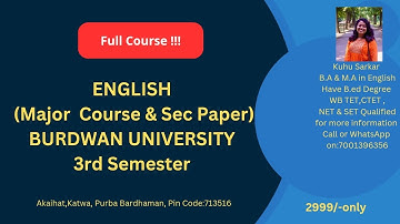 3rd Semester Major English & Sec Paper Syllabus Discussion || New Course !!🔥🔥 || #burdwanuniversity 