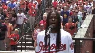 Landau Murphy Jr. sings the National Anthem at Oriole Park at Camden Yards