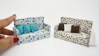 DIY Miniature Sofa for Dollhouse (No sew) | Manilature