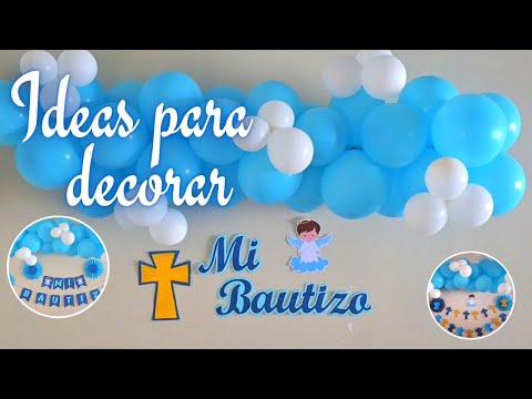 DECORACION CON GLOBOS PARA BAUTIZOS