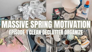 MASSIVE GET IT ALL DONE | SPRING CLEAN DECLUTTER ORGANIZE WITH ME | CLEANING AND LAUNDRY MOTIVATION