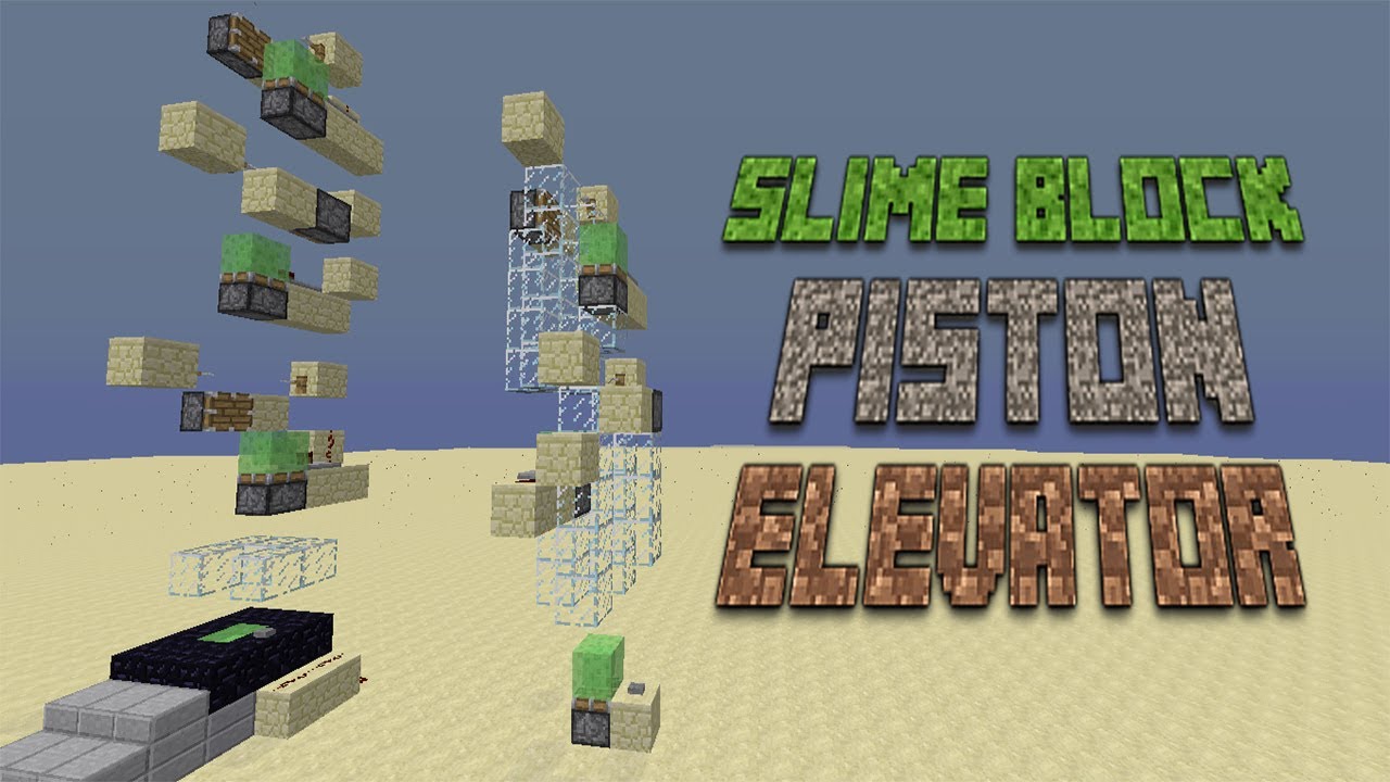 Minecraft 14w18b - Ascenseur à pistons/slime blocks rapide-survival