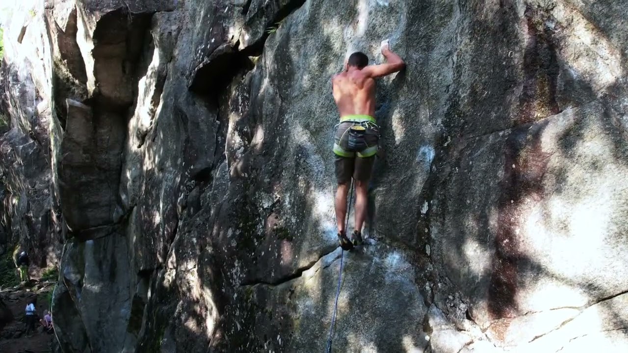 Climbing at Hellerud In Oslo Norway