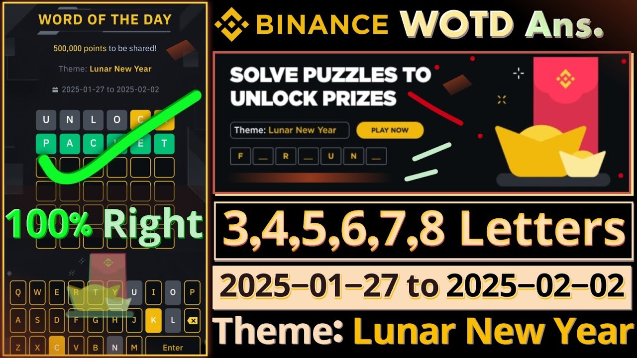 Lunar New Year WOTD | Binance New WODL Answers Today | All Letters Word of  the day - YouTube
