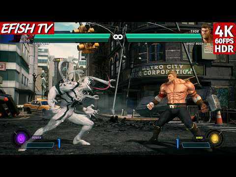 White Venom & Spider-Man vs Thor & Ghost Rider (Hardest AI) - Marvel vs Capcom: Infinite
