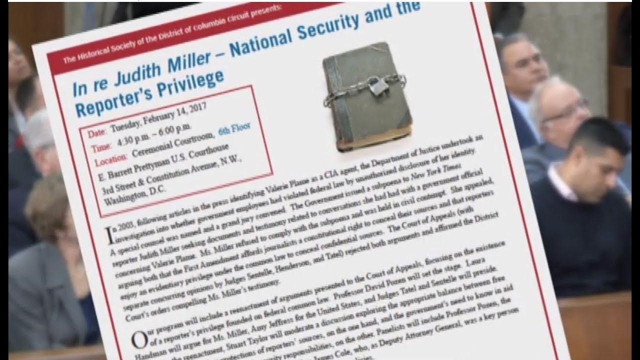 In re Judith Miller - National Security and the Reporter's Privilege