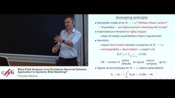 François Delarue: Mean-field analysis of an excitatory neuronal network: application to [...]